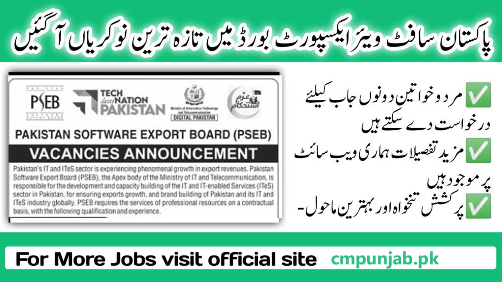 Pakistan Software Export Board PSEB Jobs 2025 Apply Online Through NJP