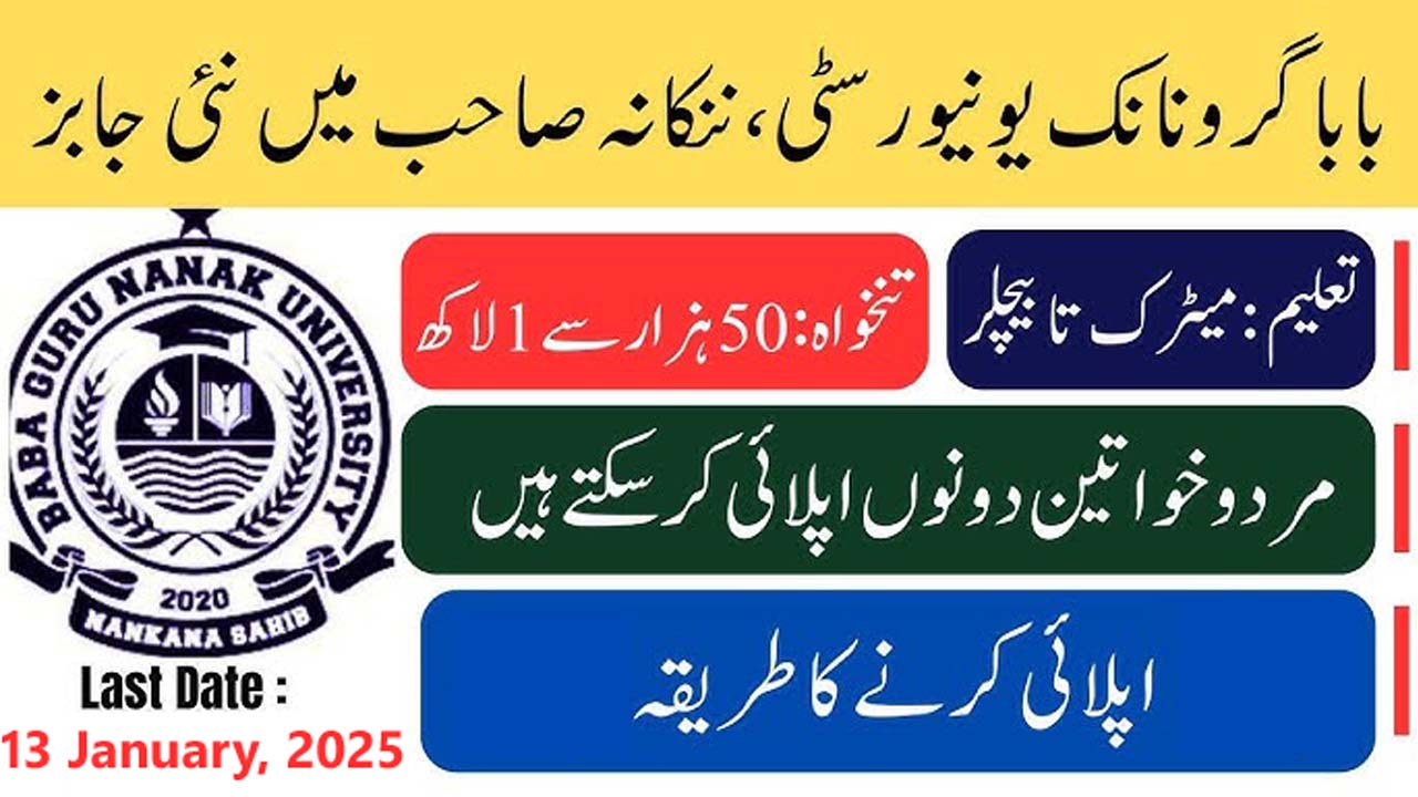 Baba Guru Nanak University Jobs