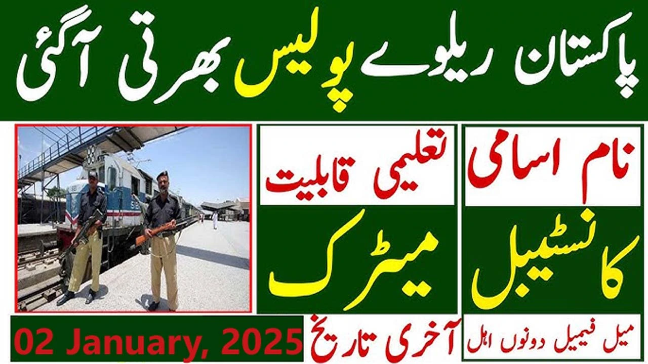 Pakistan Railways Police Jobs 2025 As Constable