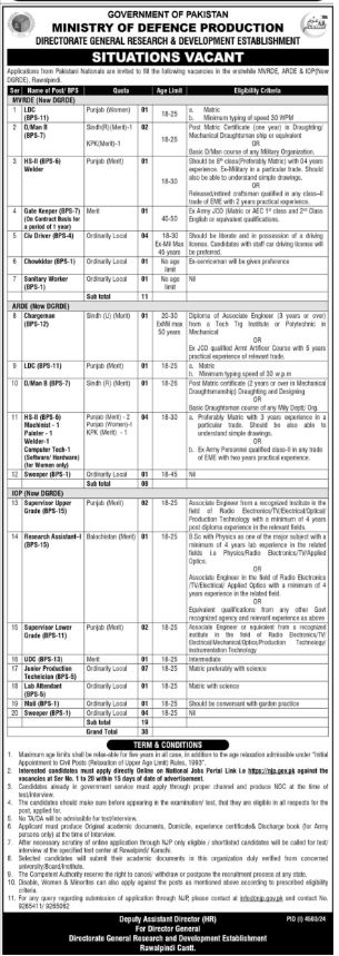 Latest Ministry Of Defence Production Jobs 2025 Apply Online Through NJP